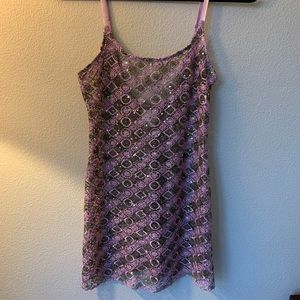Free People Sequin Crochet Slip Dress